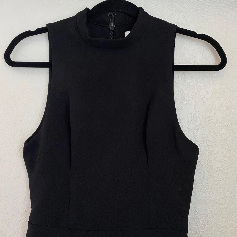 HOUSE OF CB 'Charlize'‎ Black Crystal Trim Dress /Size XS rhinestones NWOT